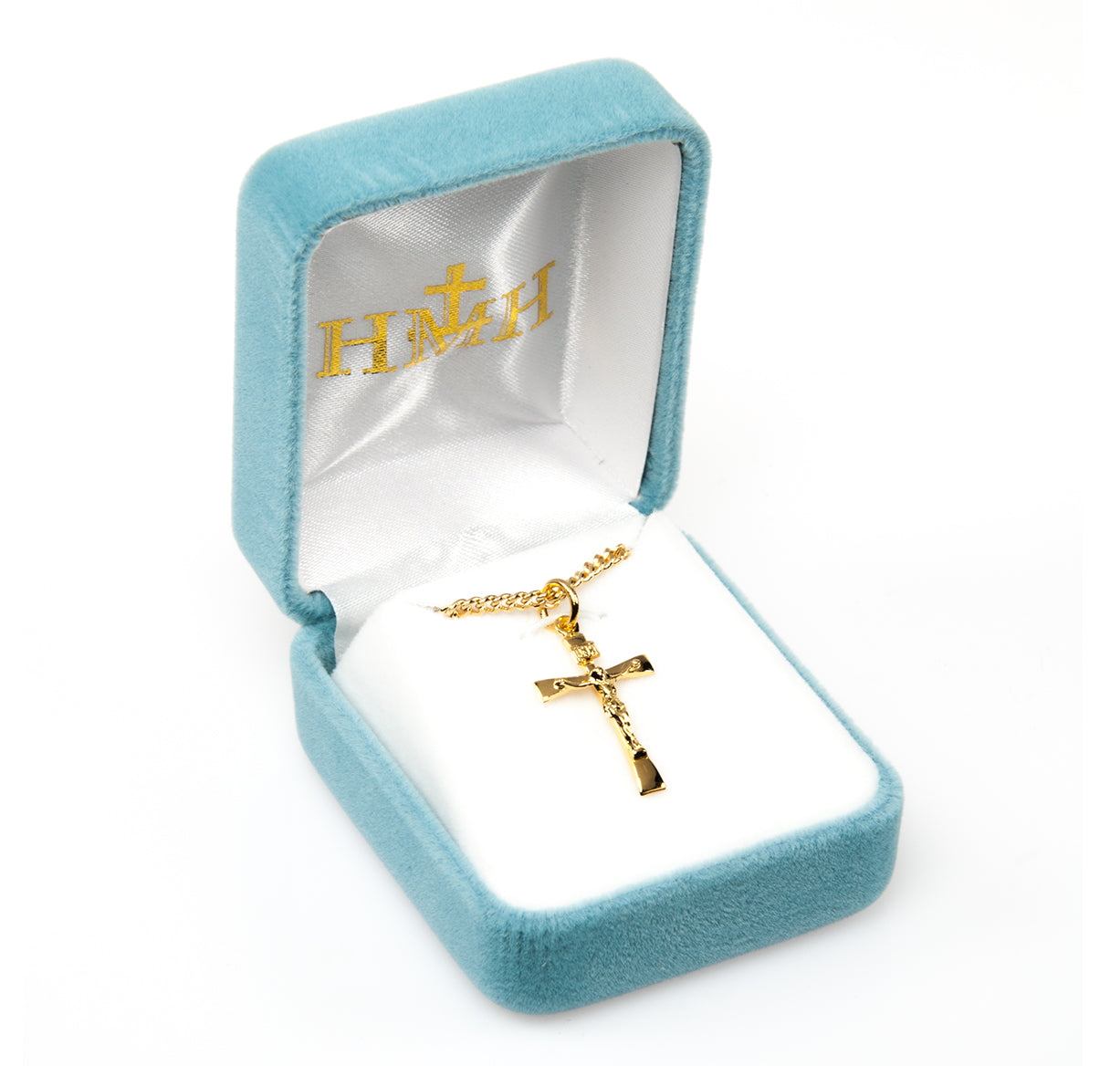 Gold Over Sterling Silver Narrow Crucifix