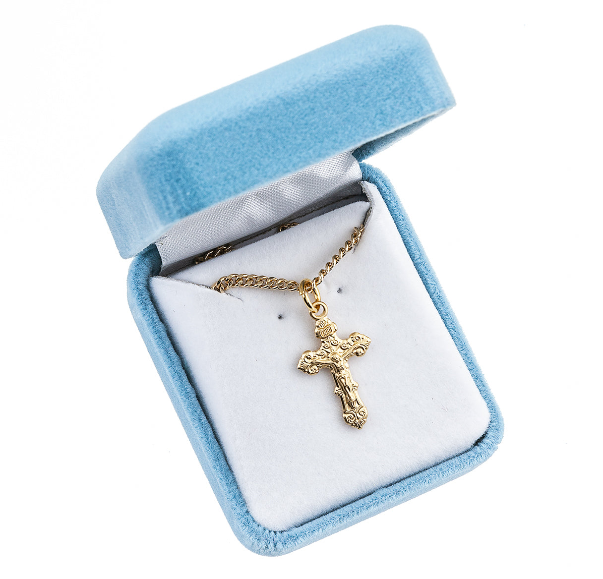 Gold Over Sterling Silver Fancy Filigree Crucifix