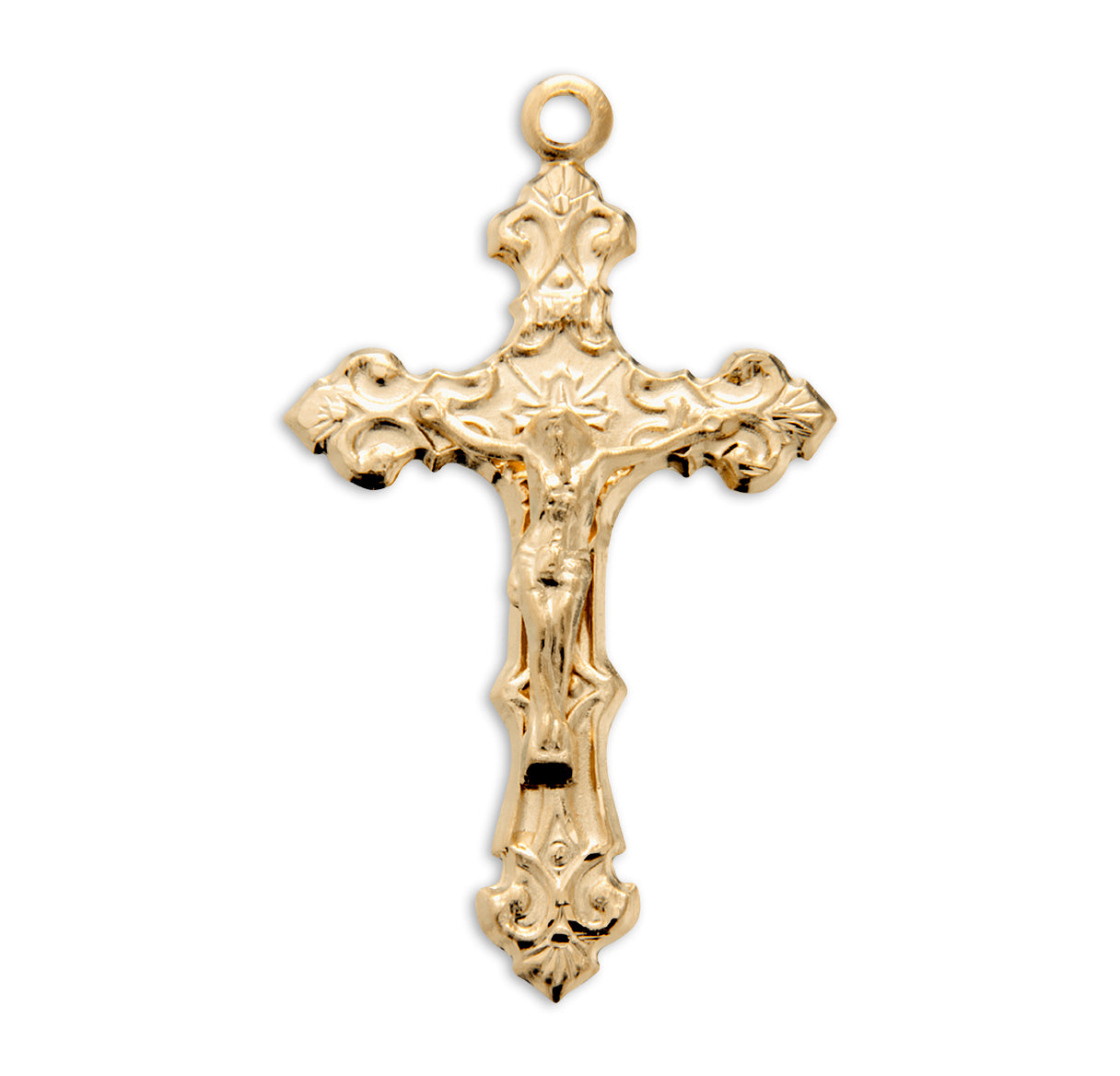 Gold Over Sterling Silver Fancy Filigree Crucifix