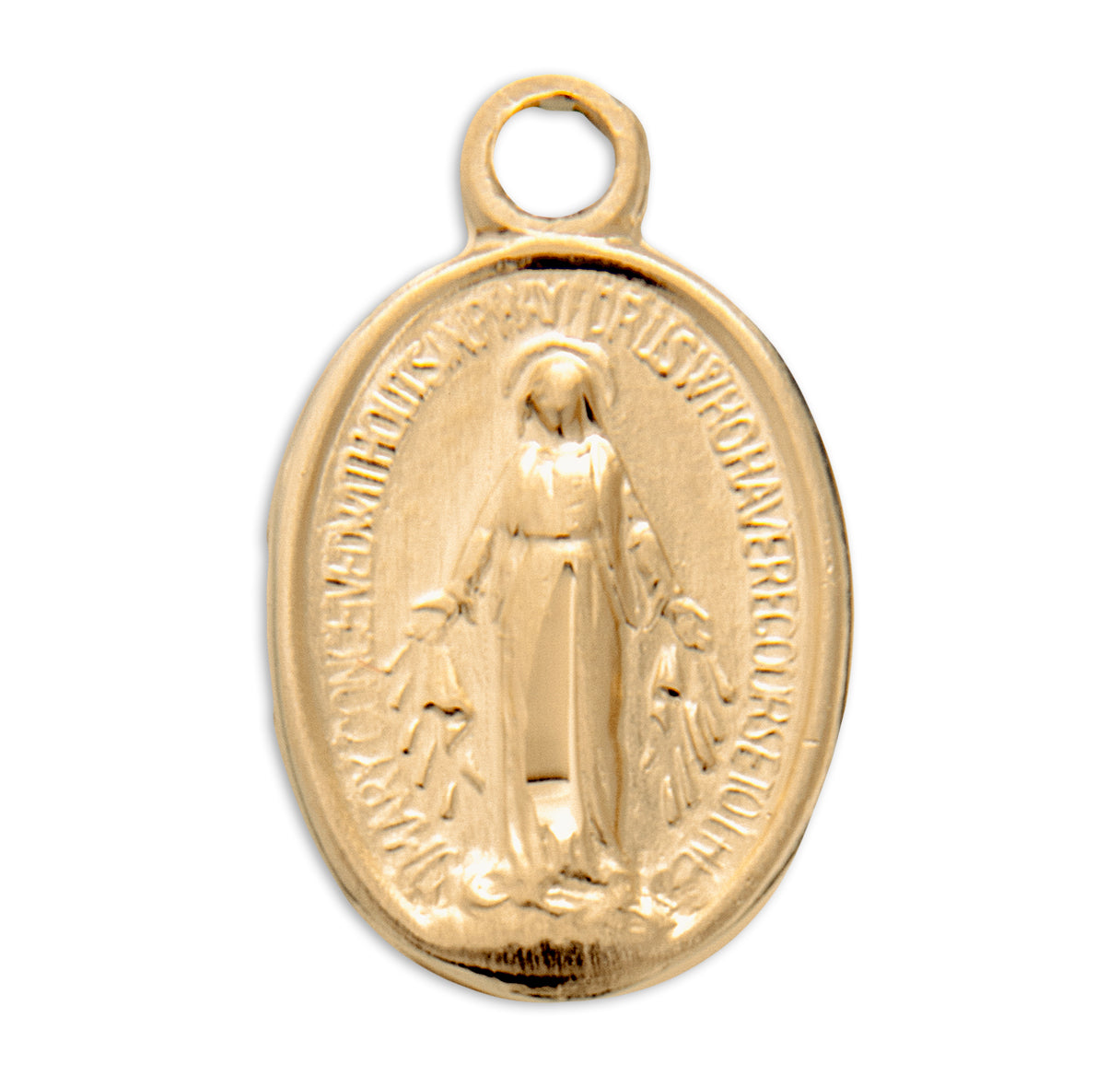 Gold Over Sterling Silver Oval Miraculous Medal