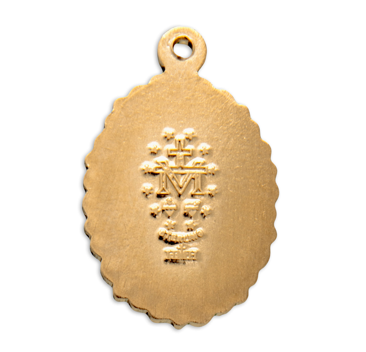 Gold Over Sterling Silver Oval Miraculous Medal