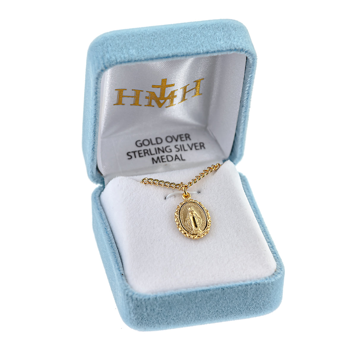 Gold Over Sterling Silver Oval Miraculous Medal