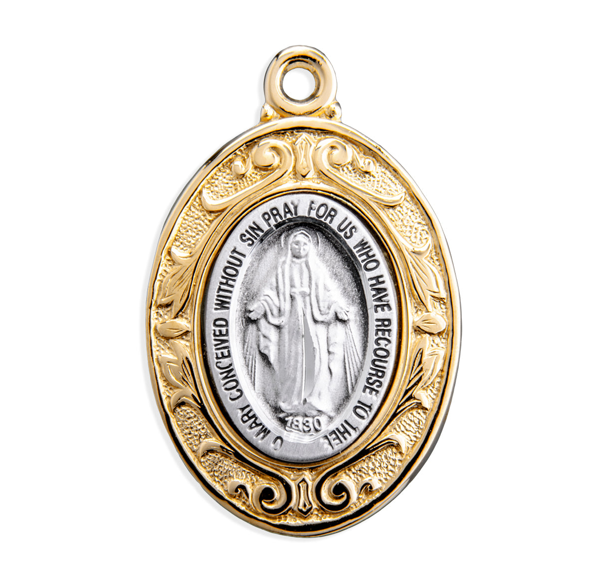 Sterling Silver Oval Miraculous Medal