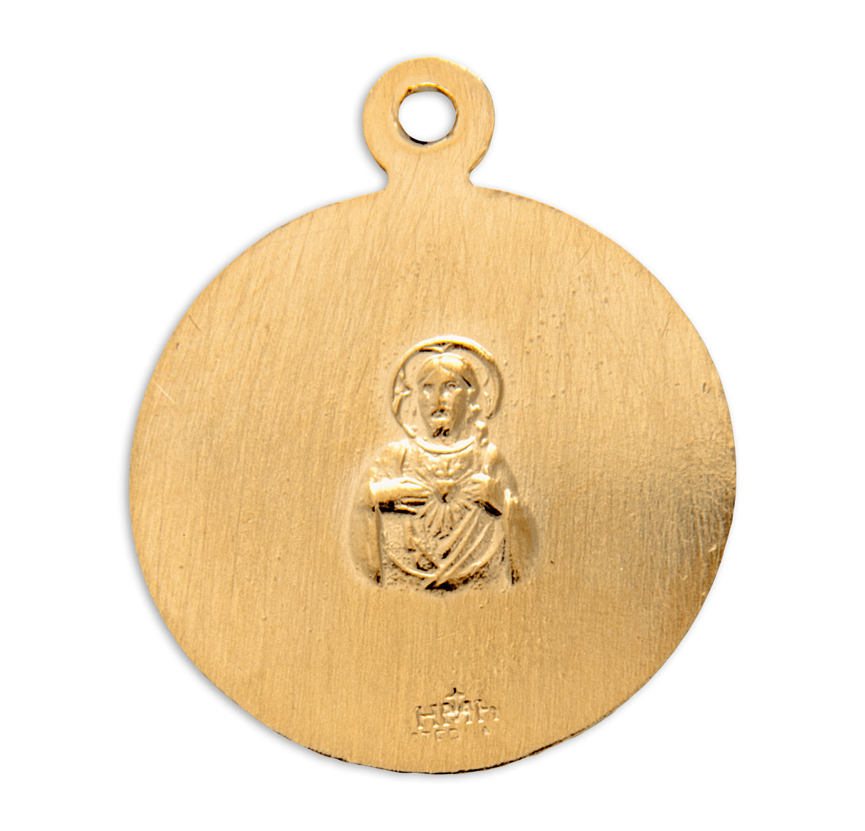 Holy Scapular Round Double Sided Gold Over Sterling Silver Medal