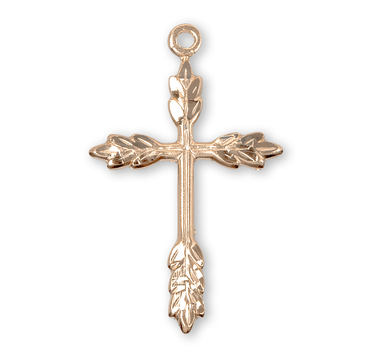 Gold Over Sterling Silver Wheat Cross