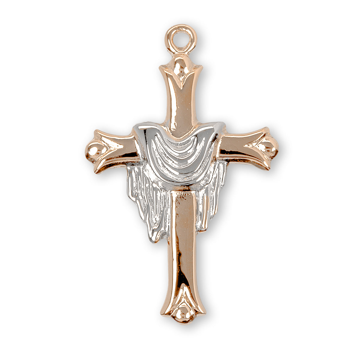 Gold Plated Cross with a Rhodium Plated Robe