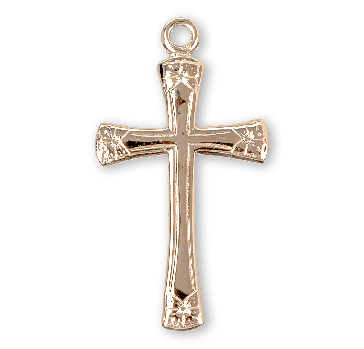 Flower Tipped Gold Over Sterling Silver Cross