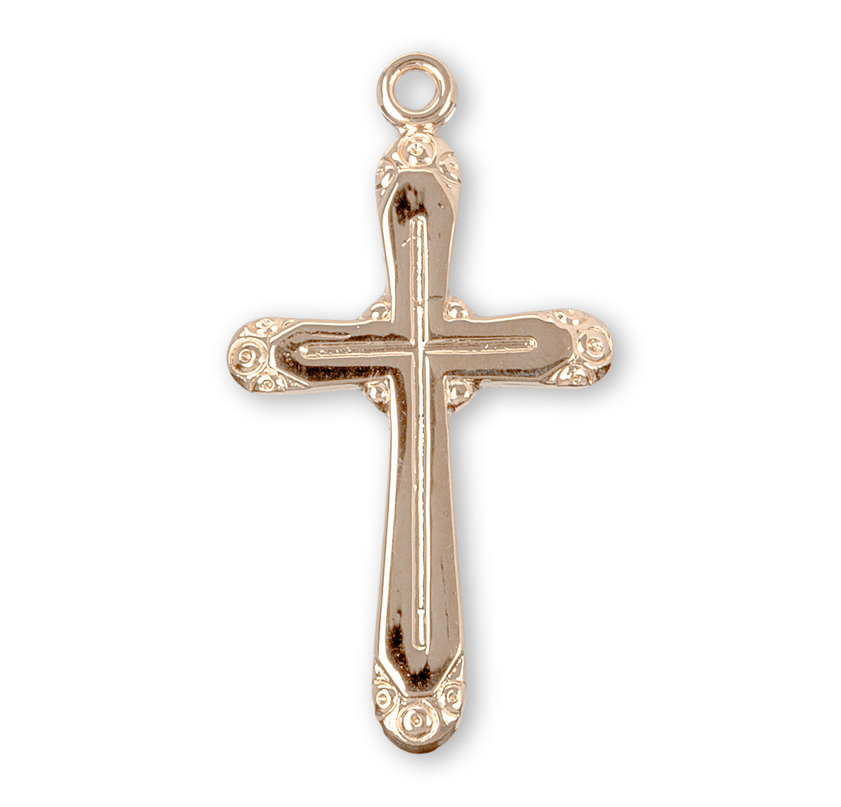 Gold Over Sterling Silver Rounded Edge Cross