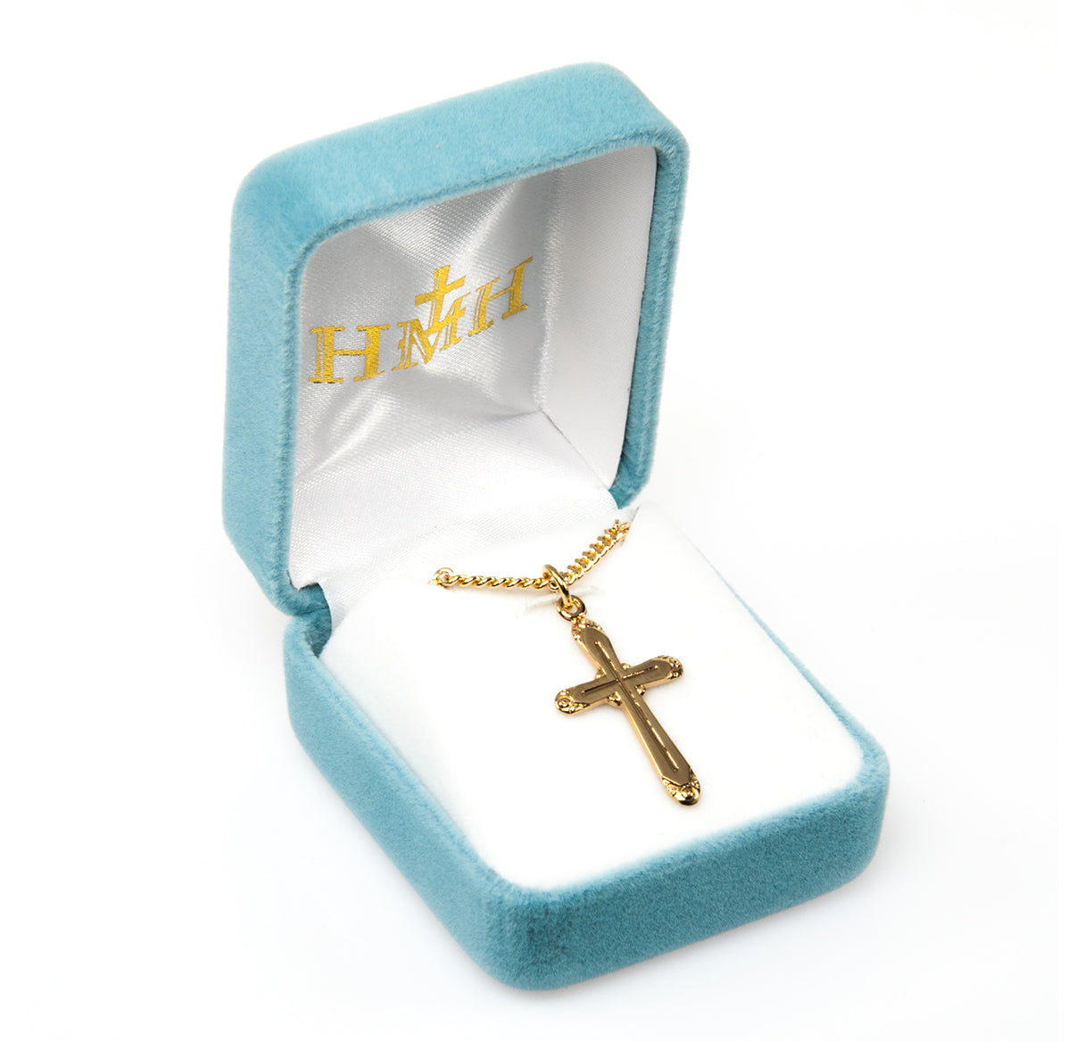 Gold Over Sterling Silver Rounded Edge Cross