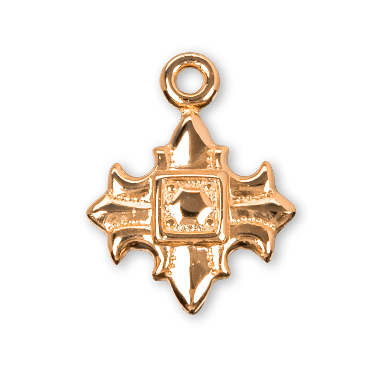 Gold Over Sterling Silver Fleur De Lis Cross