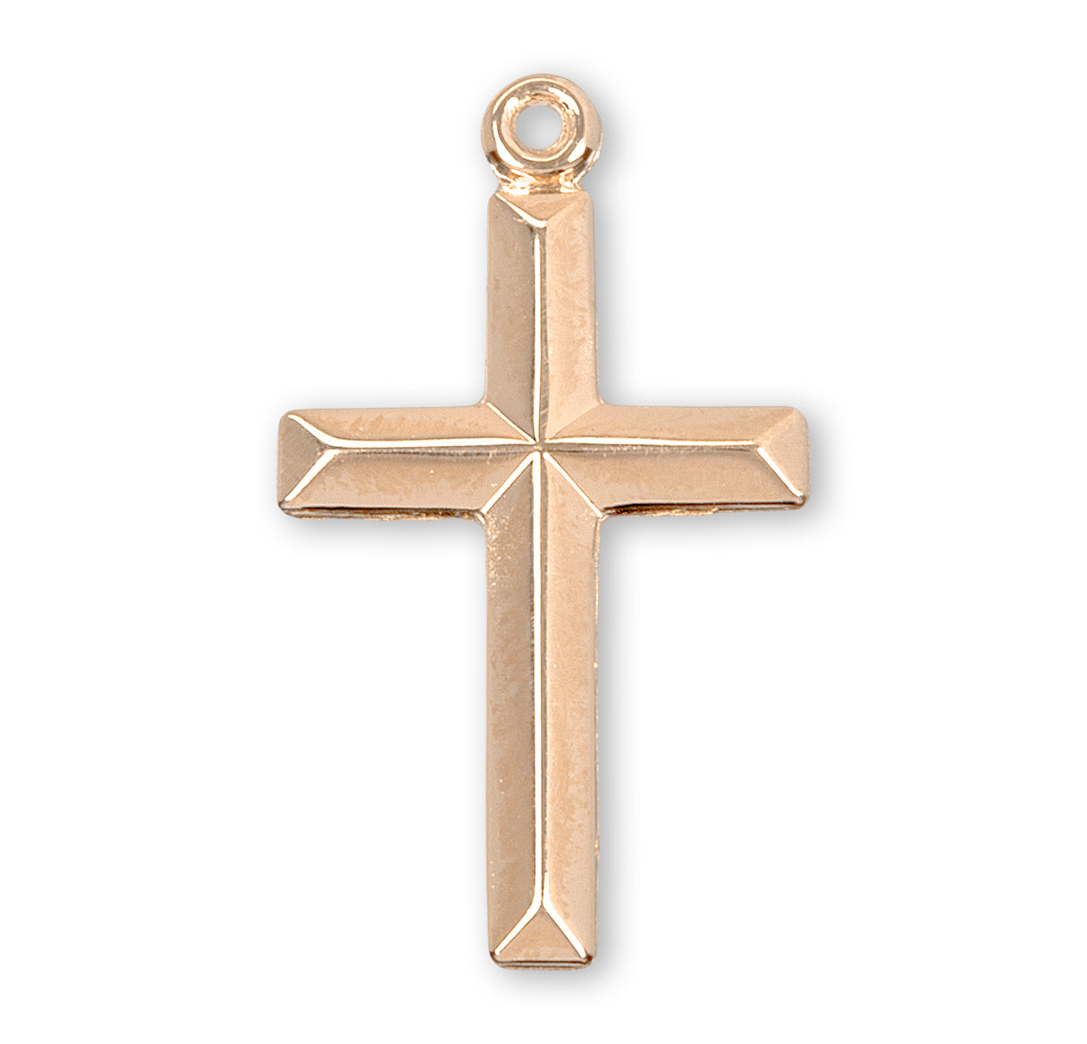 Gold Over Sterling Silver Angle Edged Cross