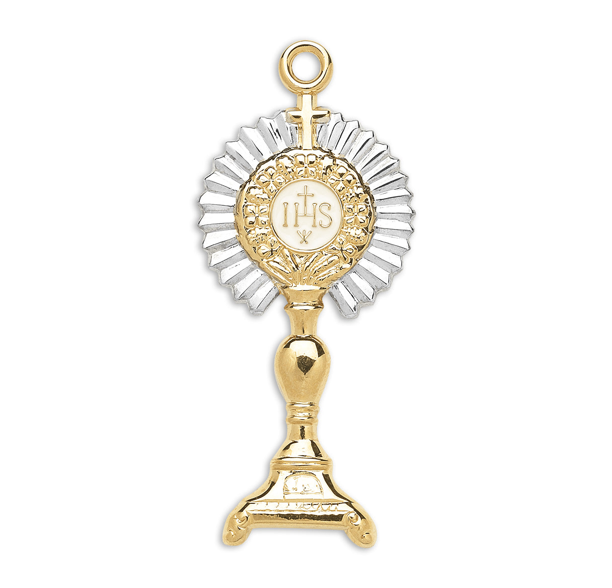 Two-Tone Monstrance Pendant Gold Over Sterling Silver