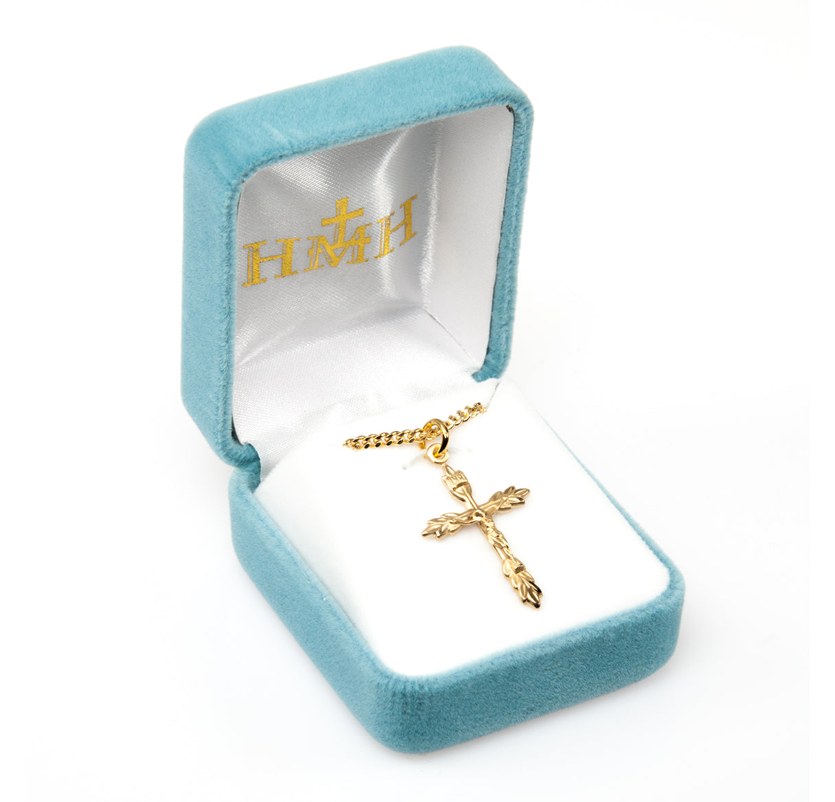 Gold Over Sterling Silver Wheat Crucifix