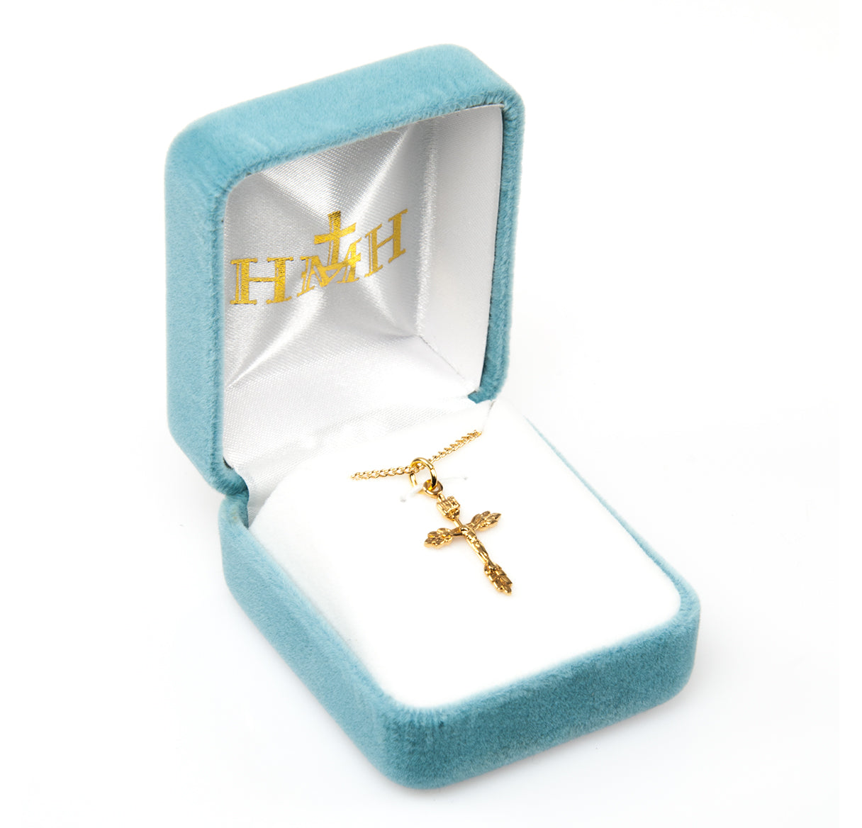 Gold Over Sterling Silver Wheat Crucifix