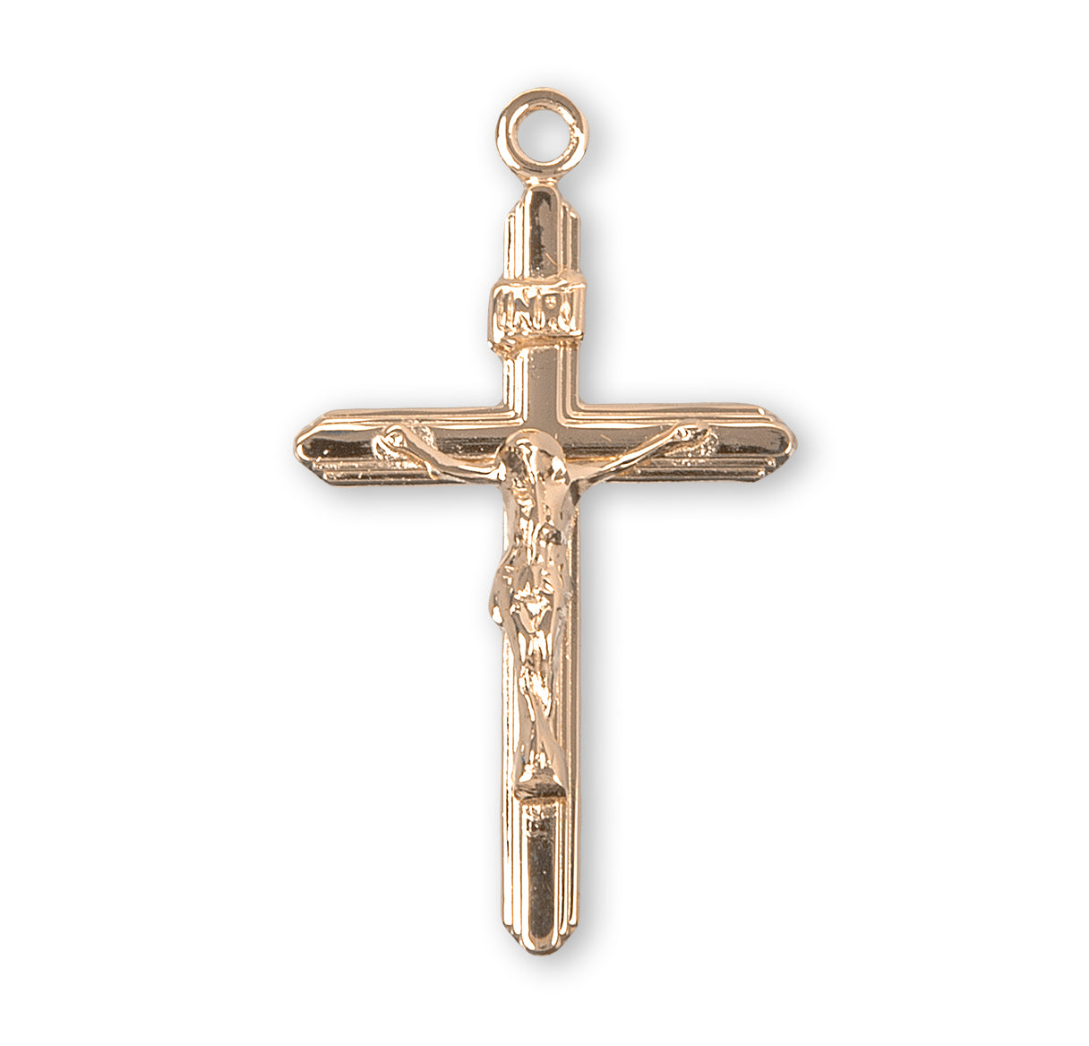 Stream Lined Gold Over Sterling Silver Crucifix