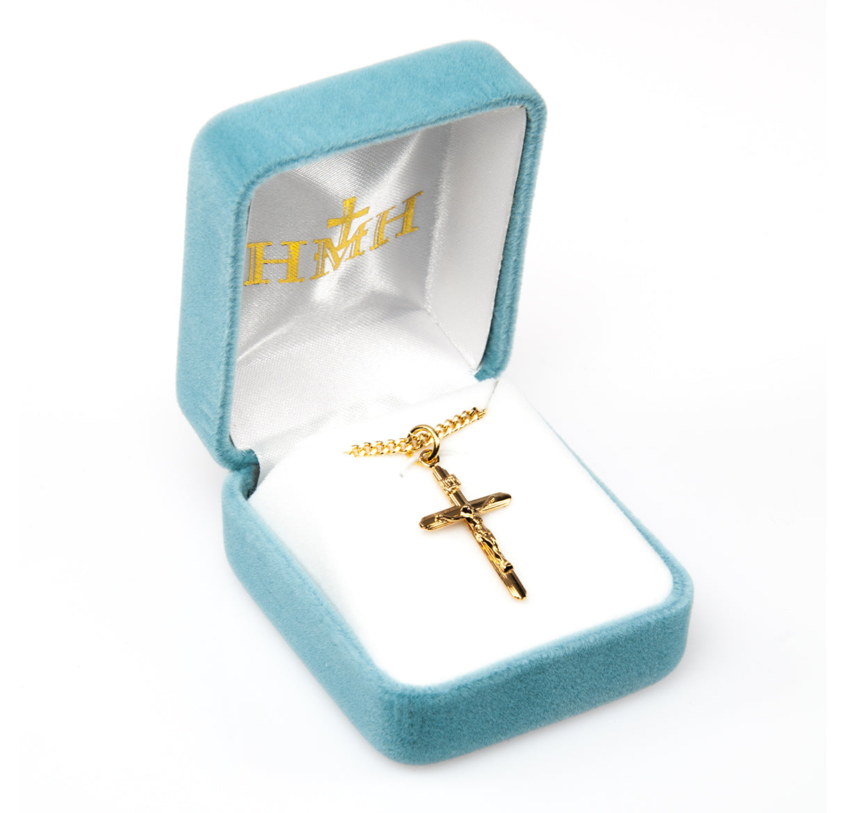 Stream Lined Gold Over Sterling Silver Crucifix