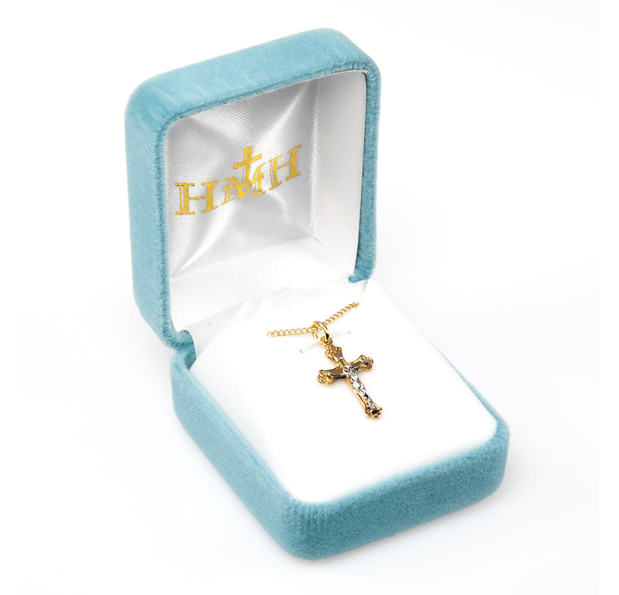 Gold Over Sterling Two Toned Tapered Crucifix