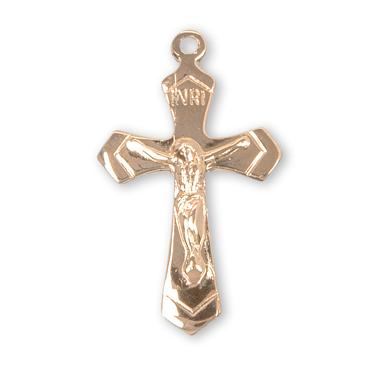 Gold Over Sterling Silver High Polished Crucifix