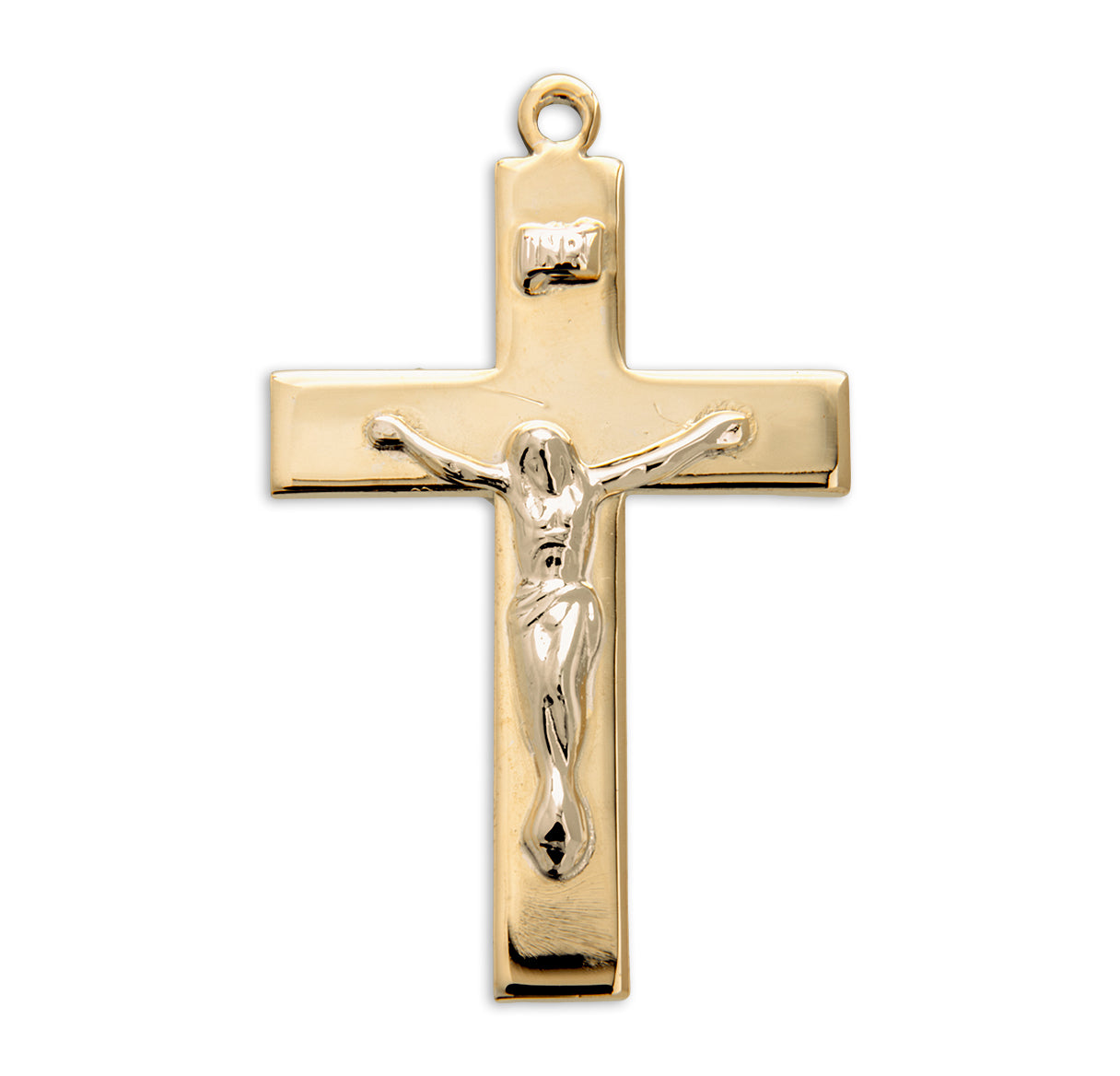 Gold Over Sterling Silver Two Toned Crucifix