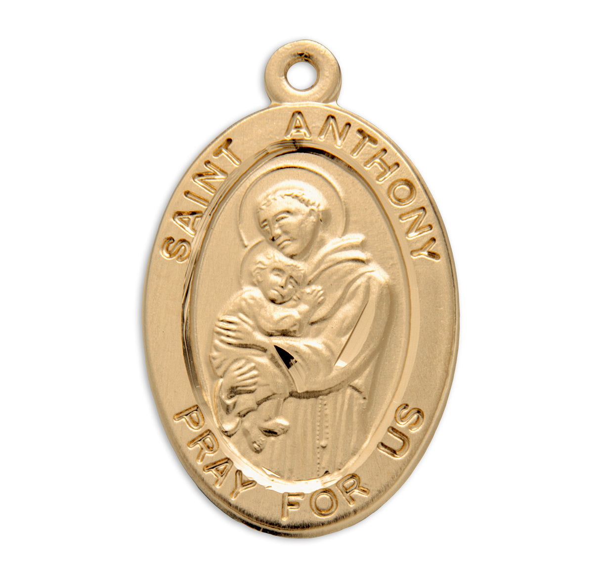 Patron Saint Anthony Oval Gold Over Sterling Silver Medal