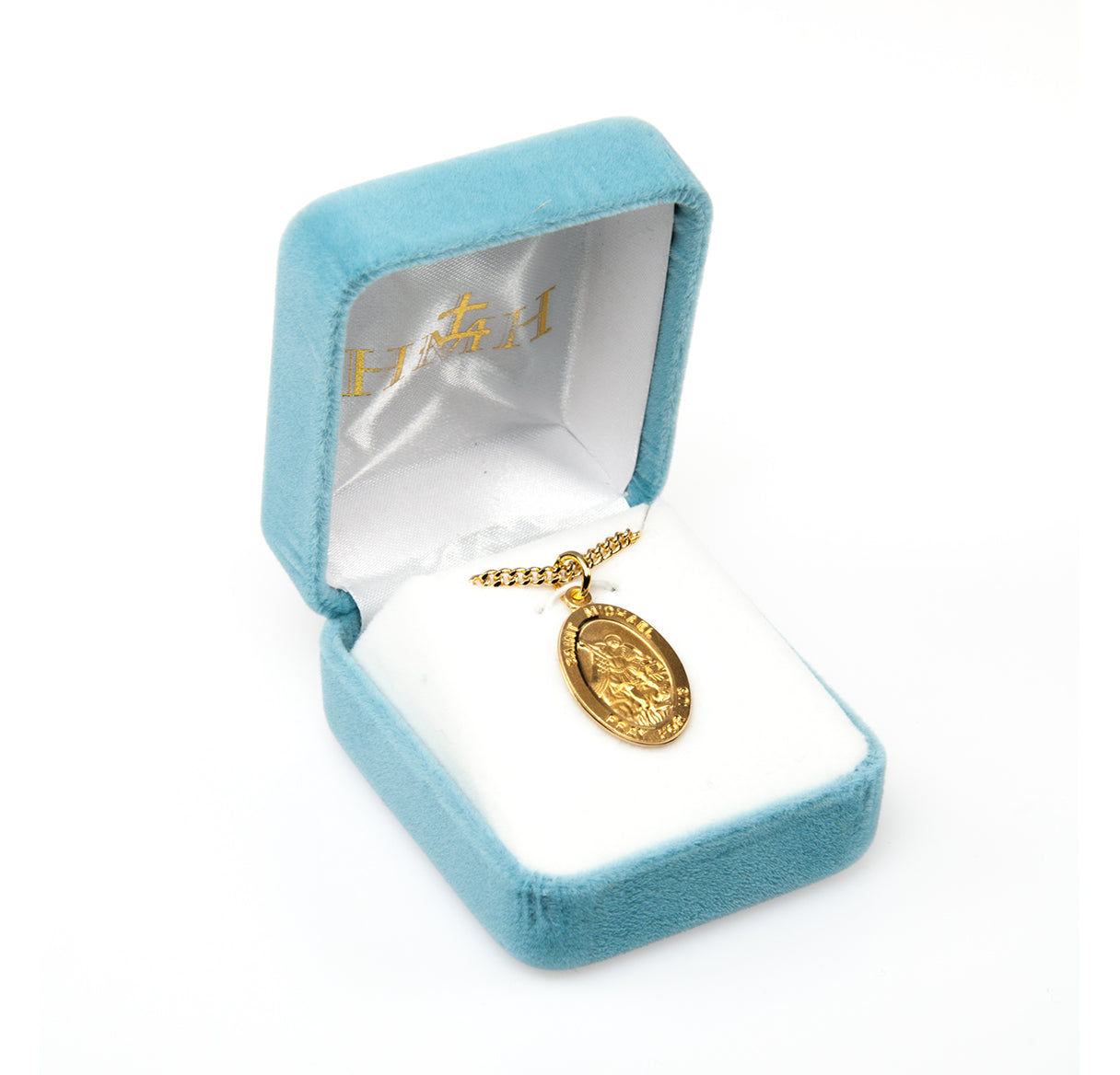 Patron Saint Michael Oval Gold Over Sterling Silver Medal