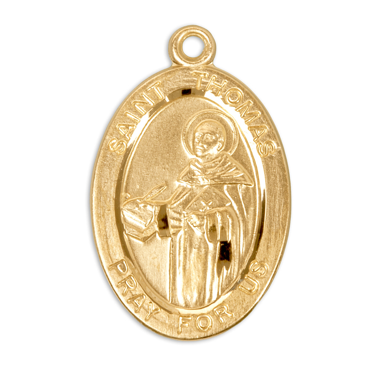 Patron Saint Thomas Oval Gold Over Sterling Silver Medal