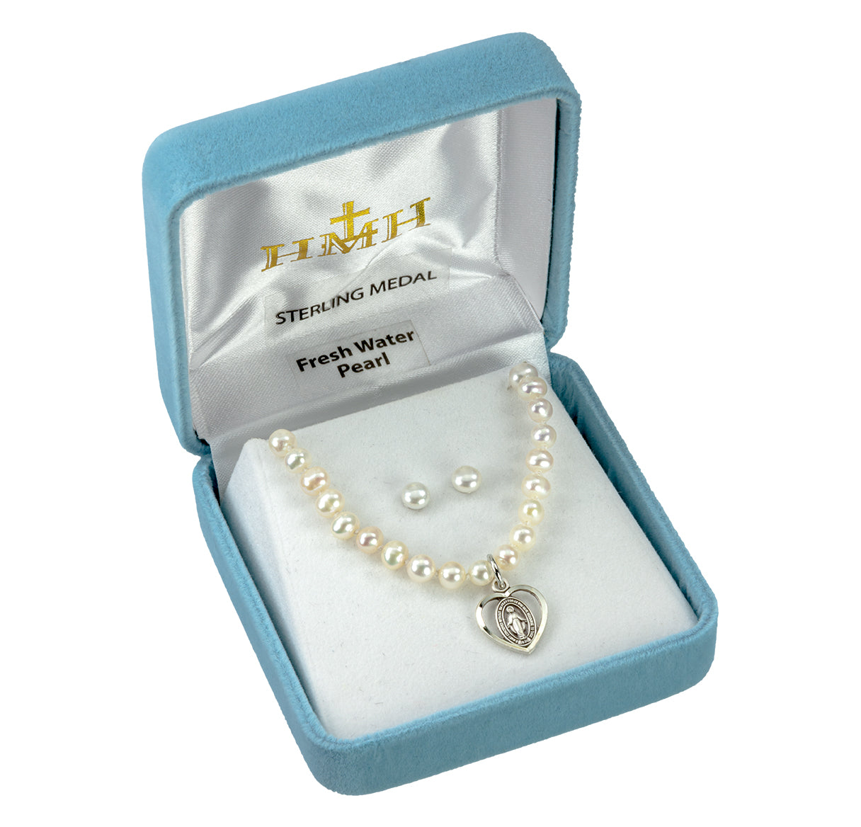 Freshwater Pearl Miraculous Heart and Earring Set