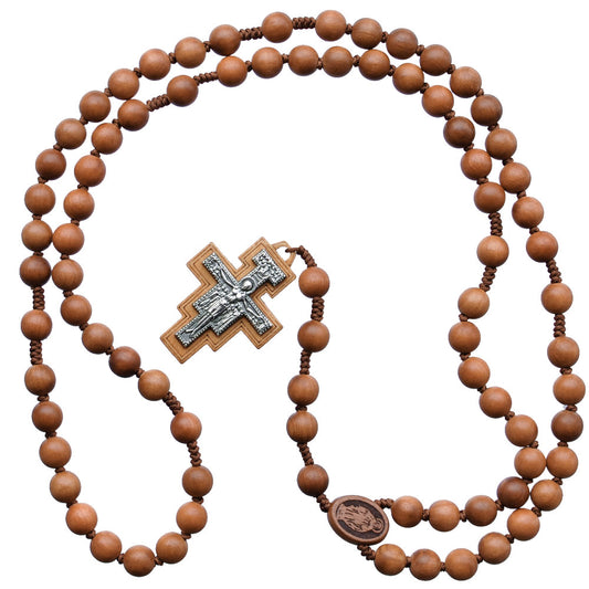 Franciscan Crown 7 Decade Rosary 10mm Jujube Wood Beads