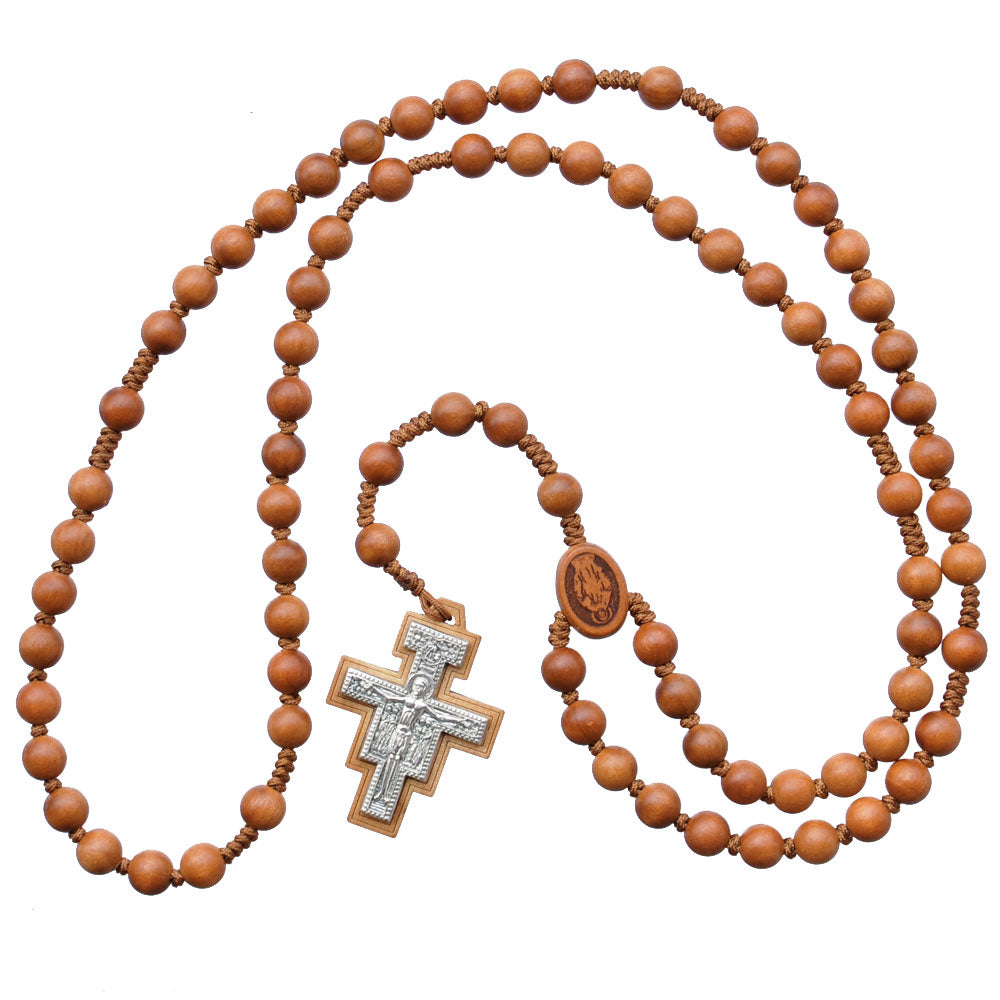 Franciscan Crown 7 Decade Rosary 8mm Jujube Wood Beads