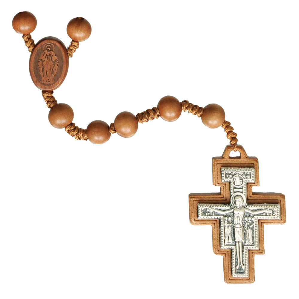 Franciscan Crown 7 Decade Rosary 8mm Jujube Wood Beads