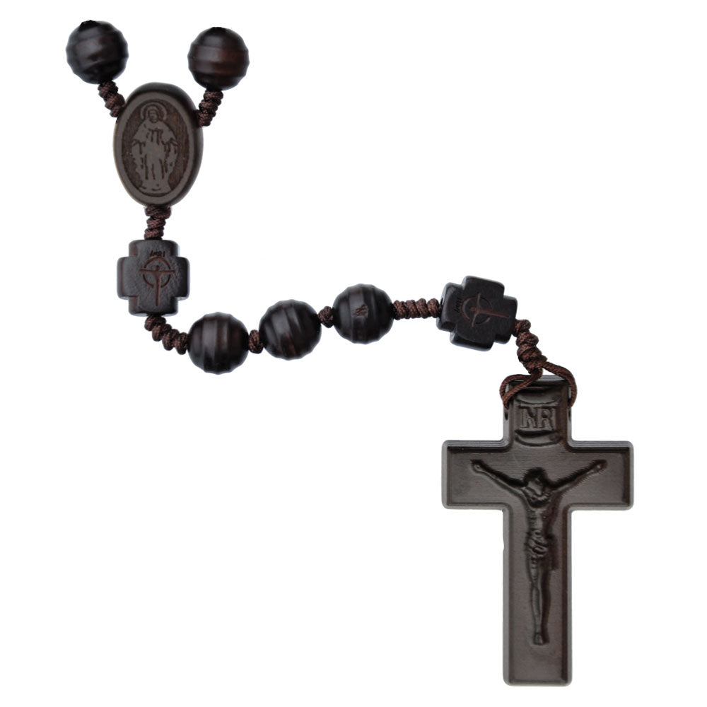 Jujube Dark Wood Rosary 10MM Beveled Beads