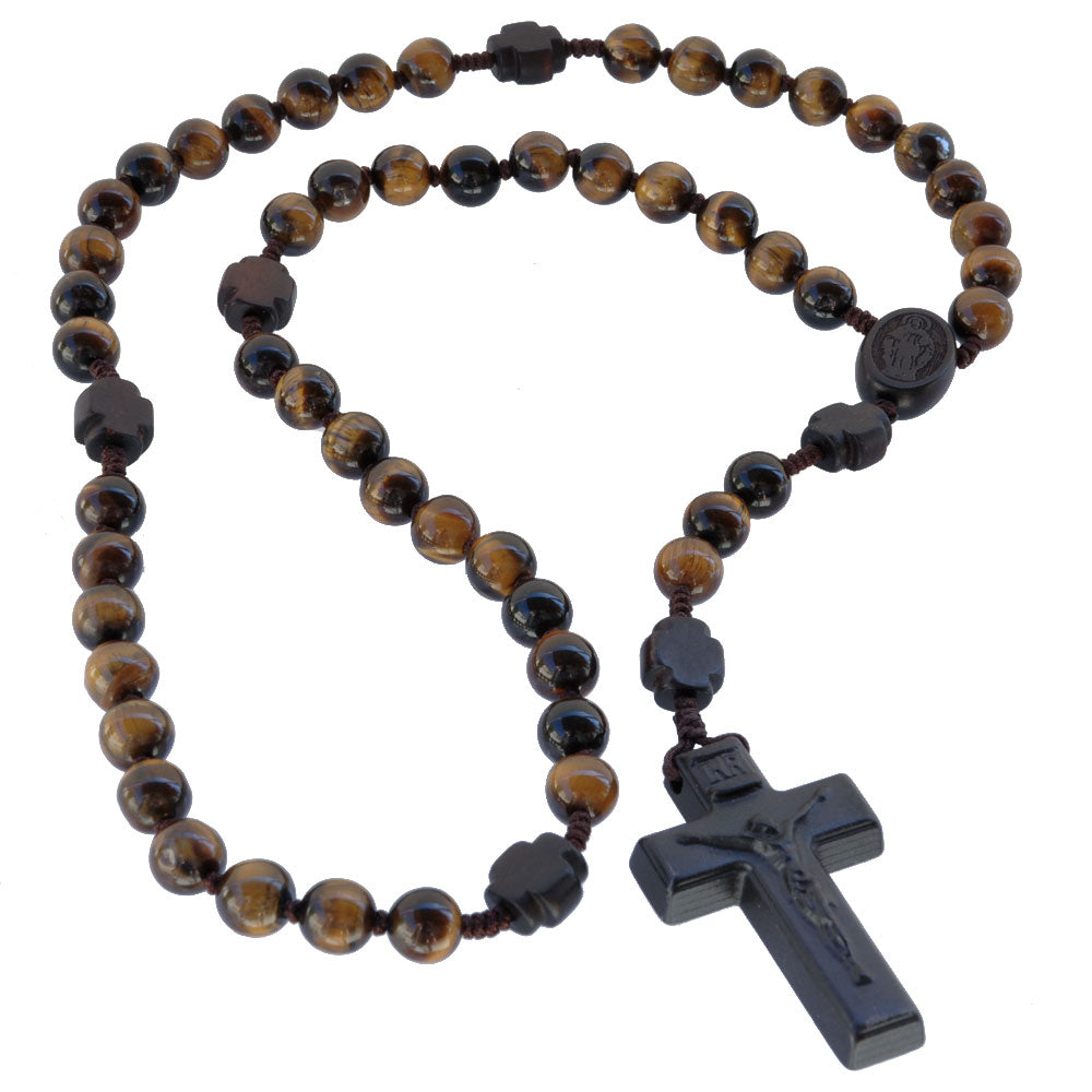 Tiger Eye and Jujube Wood Rosary