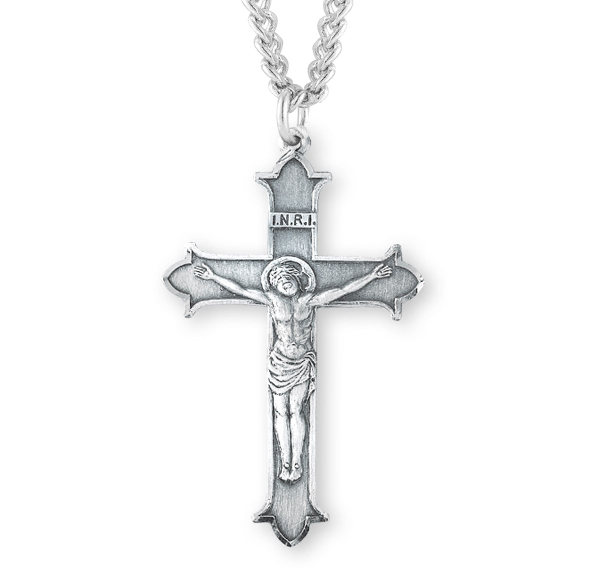 Flare Tipped Sterling Silver Crucifix