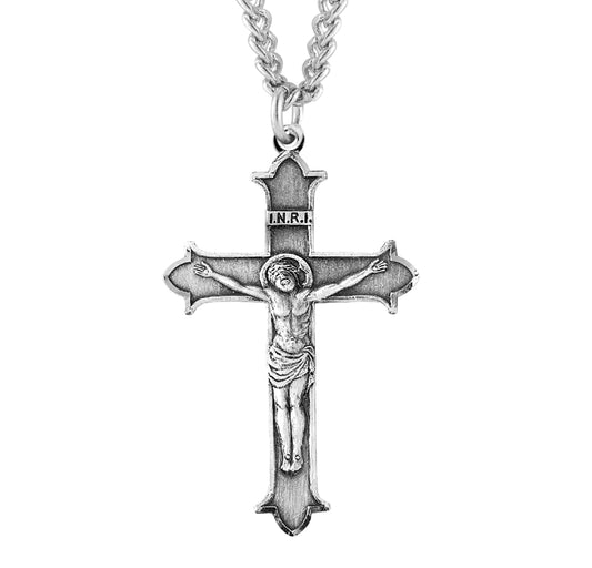 Flare Tipped Sterling Silver Crucifix