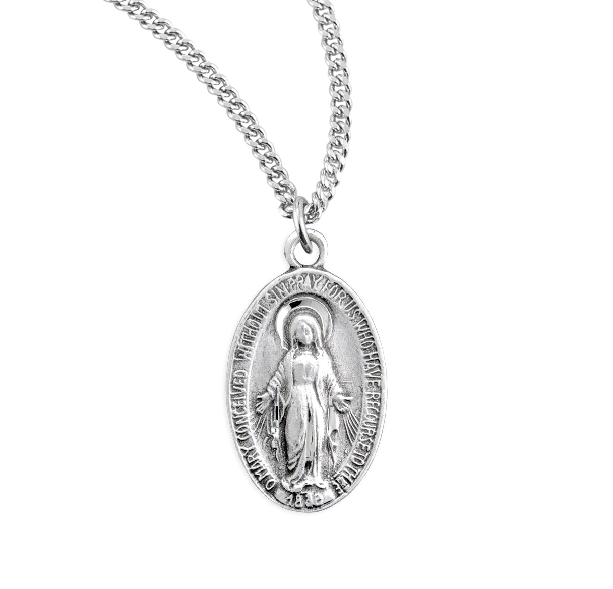 Sterling Silver Oval Miraculous Medal