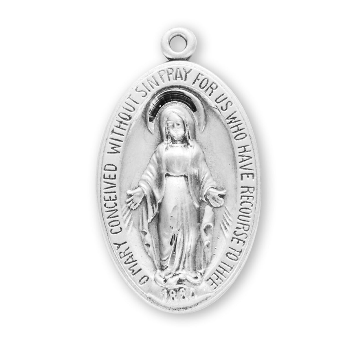 Sterling Silver Oval Sterling Silver Miraculous Medal