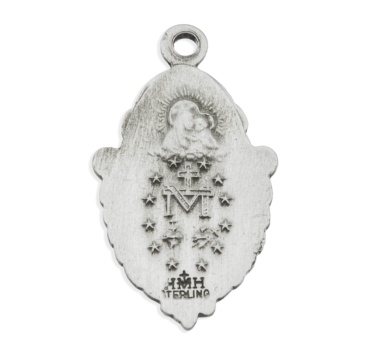 Sterling Silver Miraculous Medal Scapular Combination