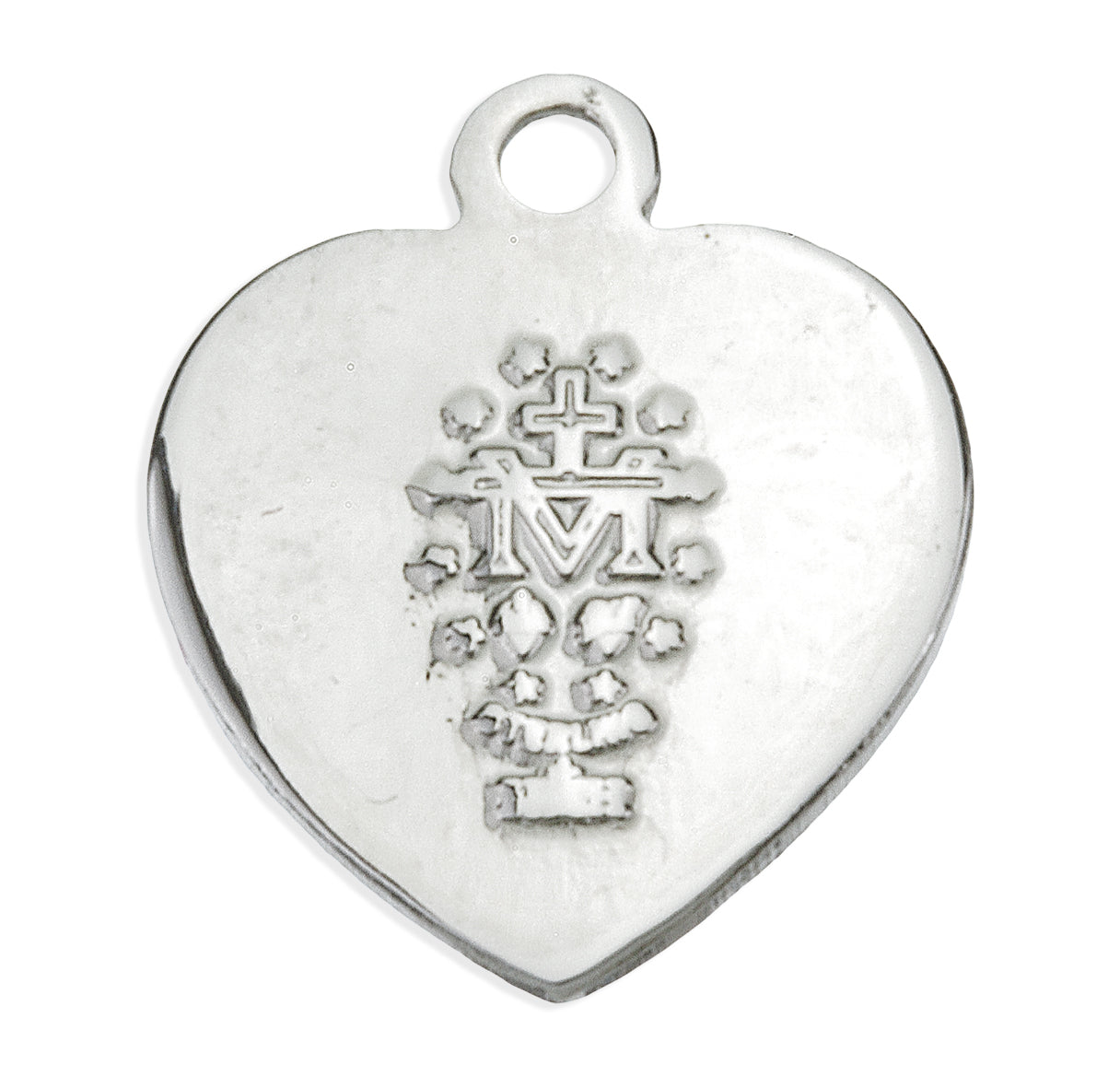 Sterling Silver Heart Shape Miraculous Medal