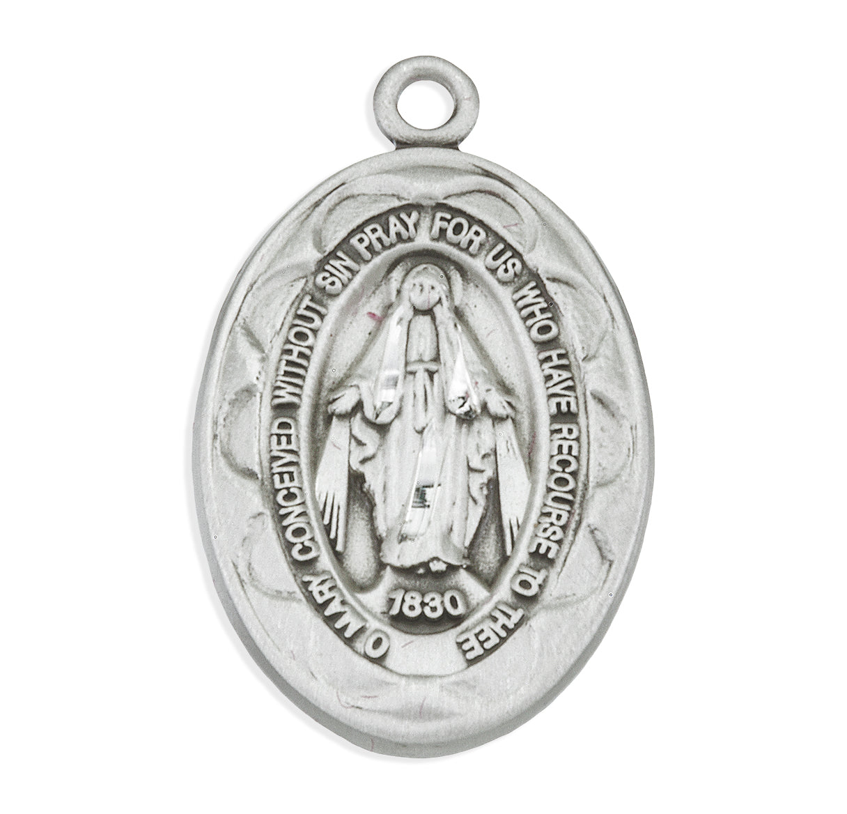 Sterling Silver Oval Miraculous Medal