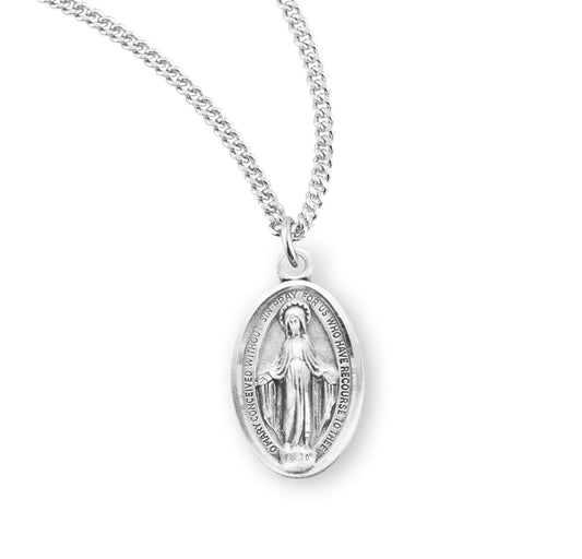 Sterling Silver Oval Miraculous Medal