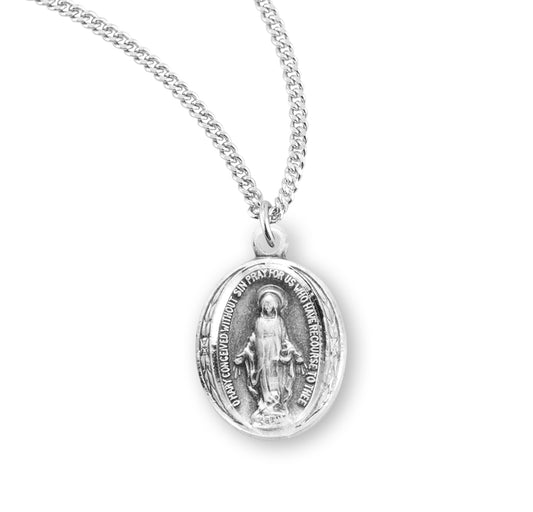 Sterling Silver Oval Miraculous Medal