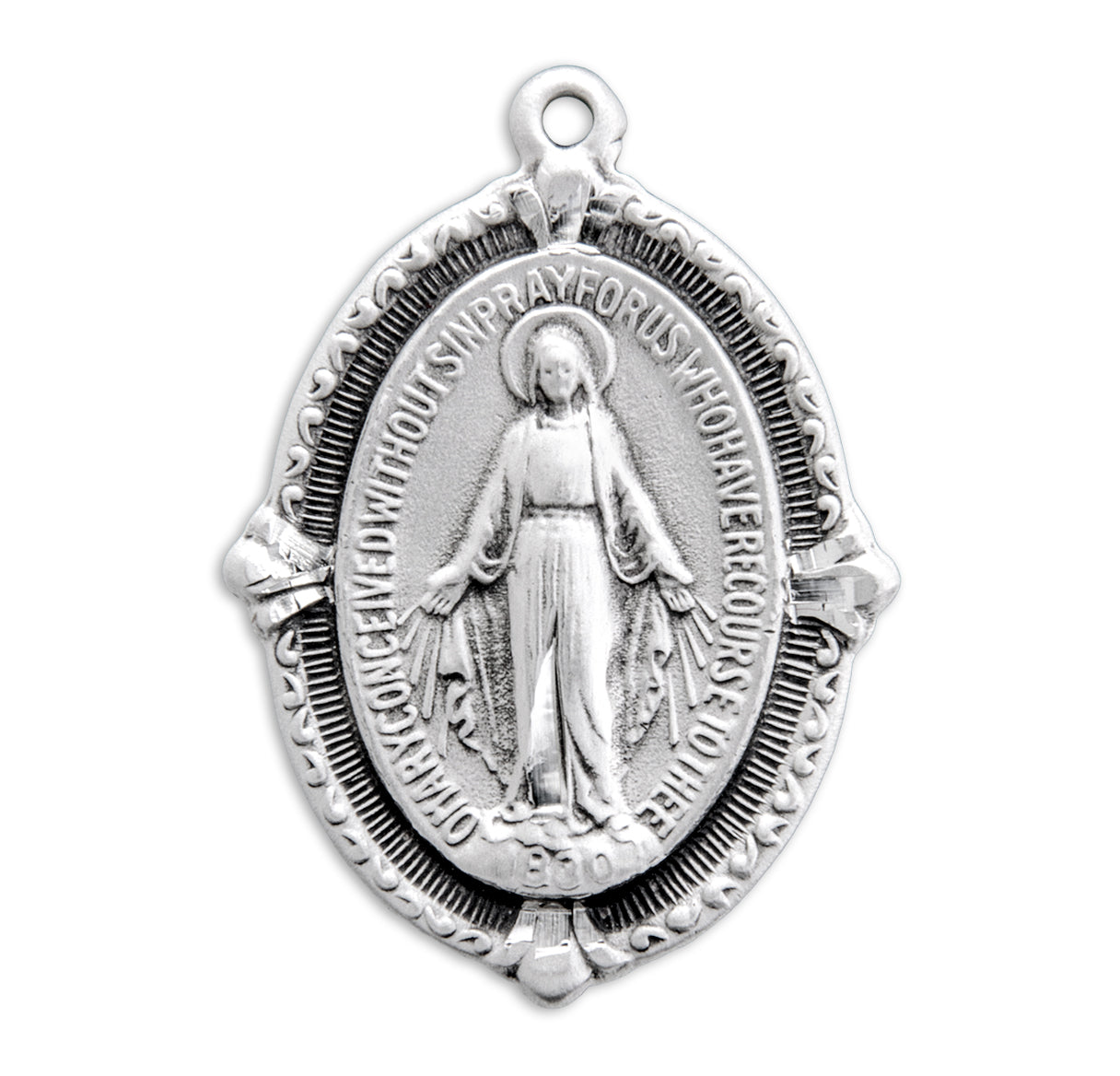 Sterling Silver Oval Miraculous Medal