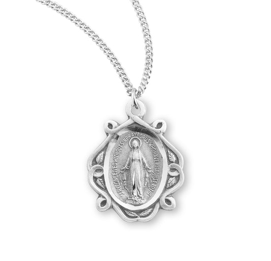 Sterling Silver Miraculous Medal Celtic Knot