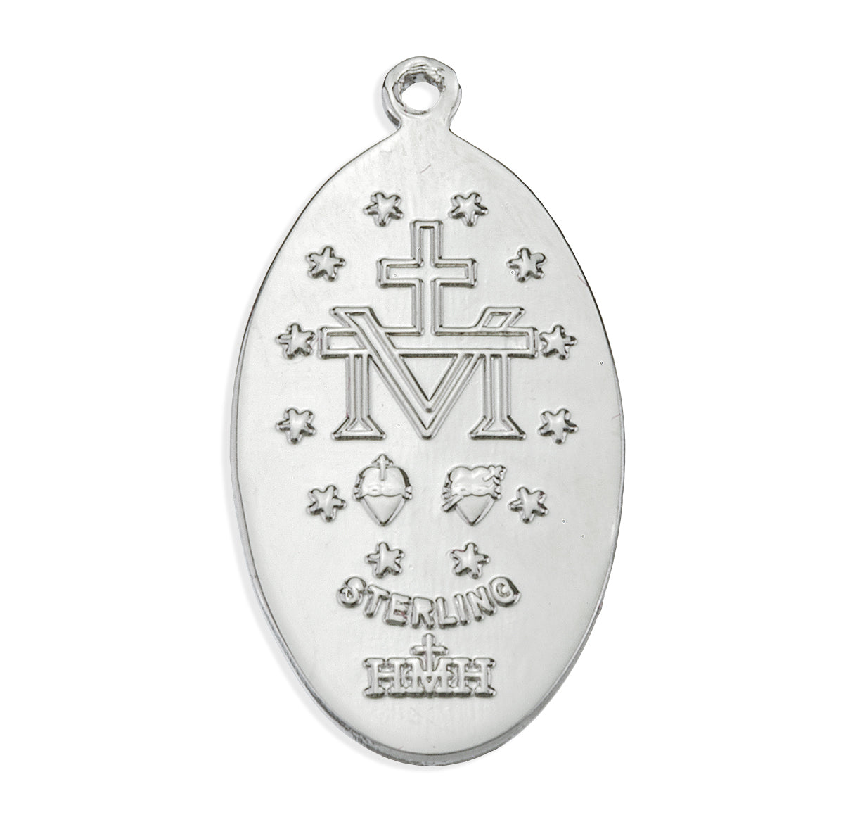 Sterling Silver Light Blue Enameled Miraculous Medal