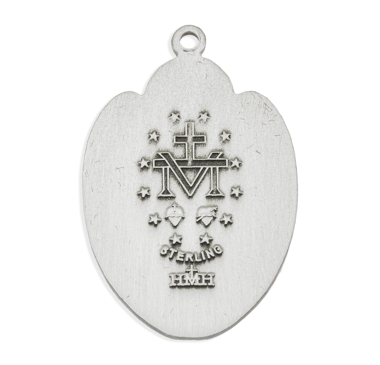 Navy Sterling Silver Enameled Miraculous Medal