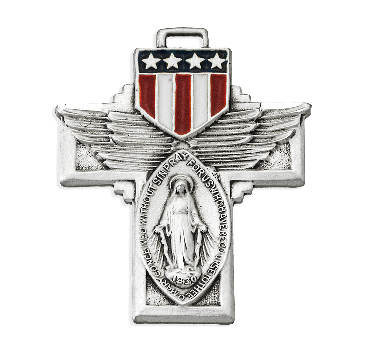 Military "Winged" Sterling Silver Miraculous Medal