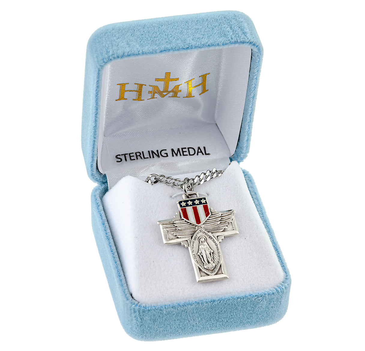 Military "Winged" Sterling Silver Miraculous Medal