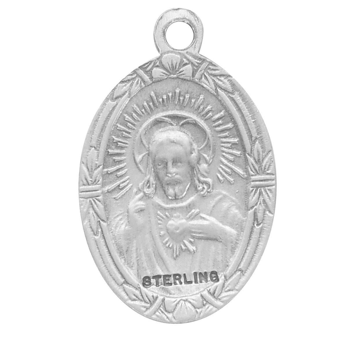 Sacred Heart of Jesus Sterling Silver Scapular Medal