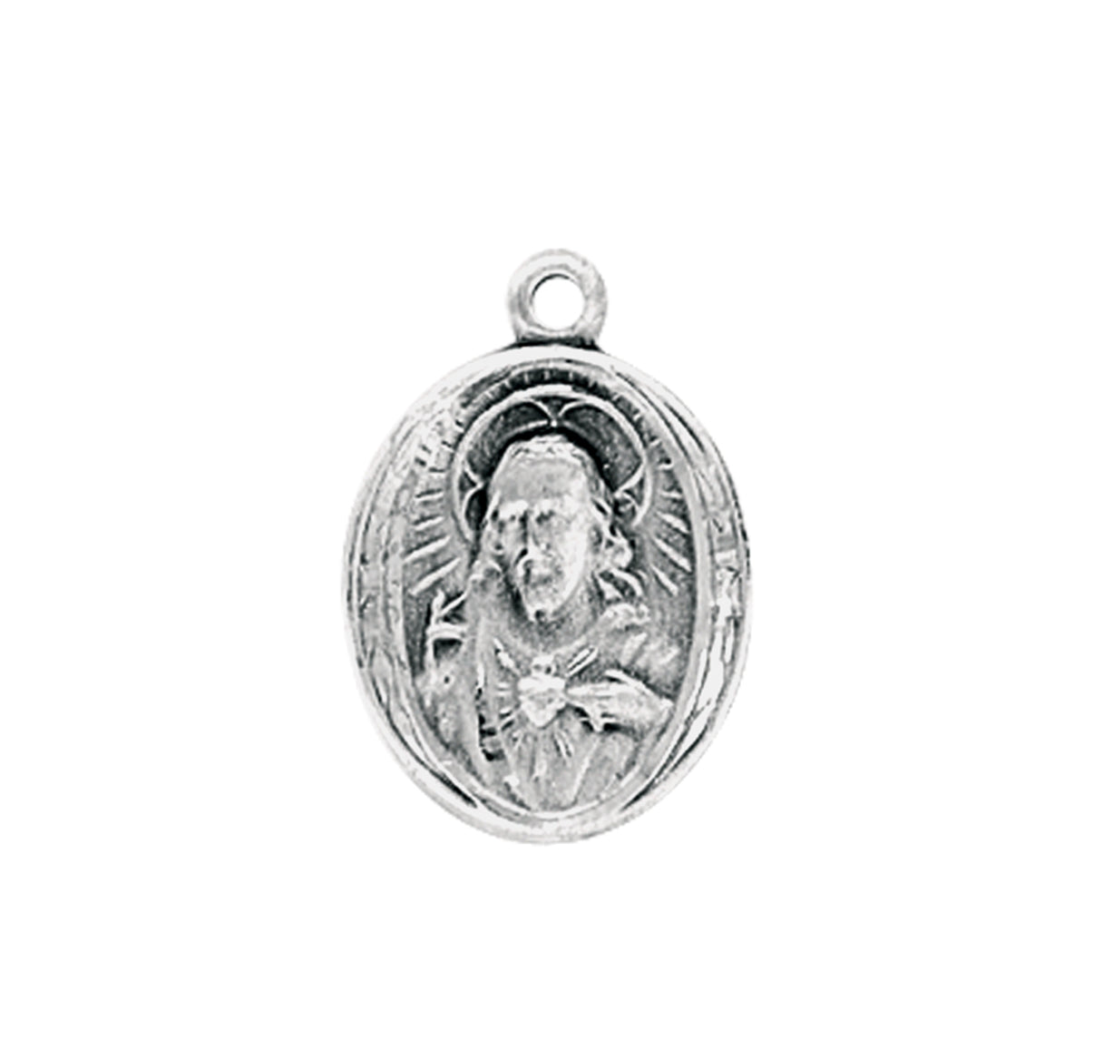 Sacred Heart of Jesus Sterling Silver Scapular Medal