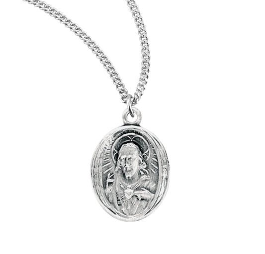 Sacred Heart of Jesus Sterling Silver Scapular Medal